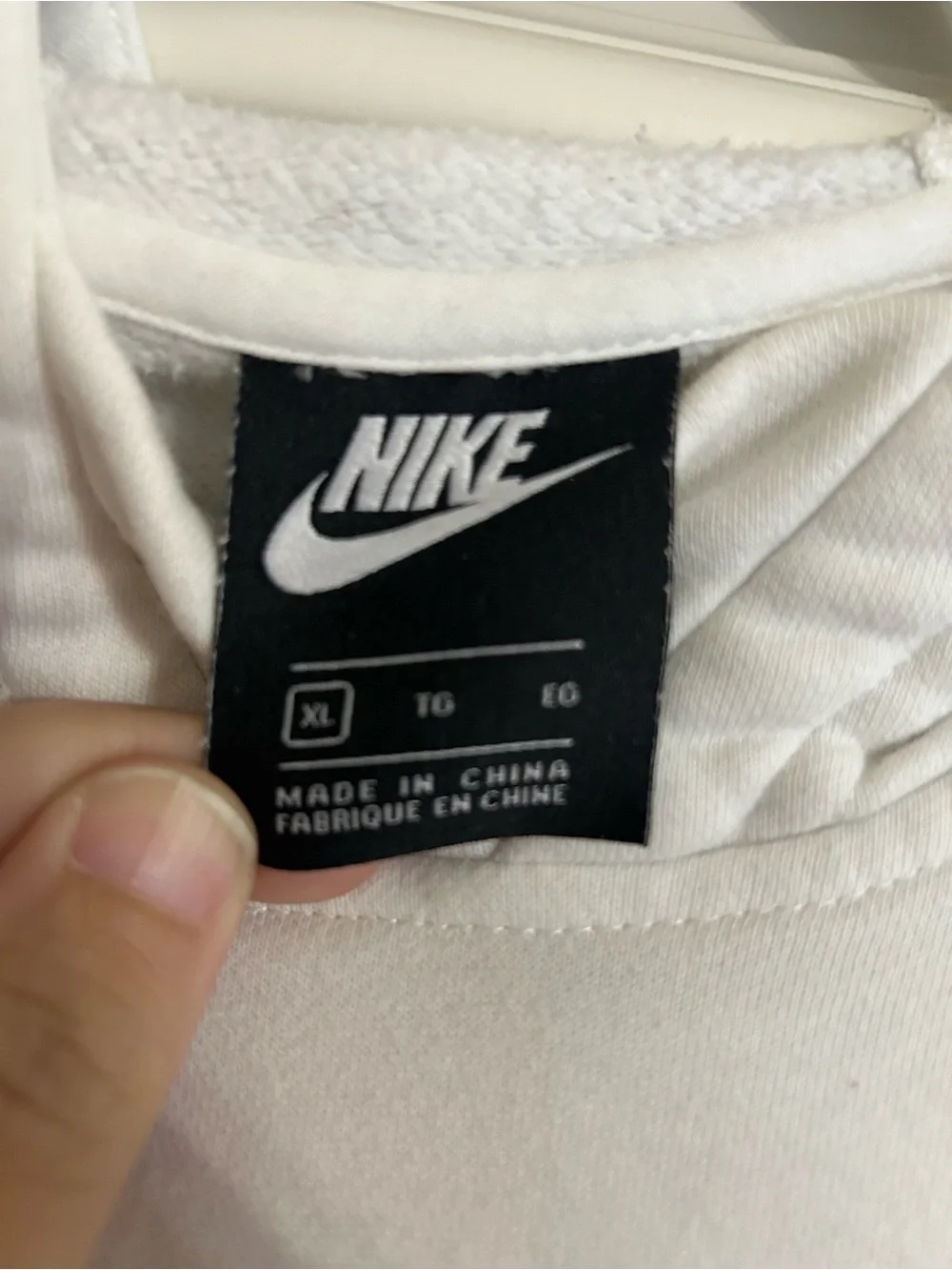 Nike White Pullover Hoodie with Pink Swoosh